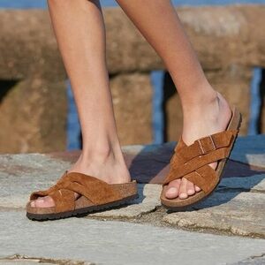 Birkenstock Lugano Soft Footbed Suede Sandals